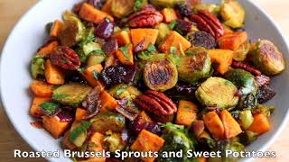Roasted Brussel Sprouts and Sweet Potato | Thanksgiving side dish | Thanksgiving recipe