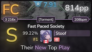 Stoof | Vektor - Fast Paced Society [Torment] +HR 99.22% (#1 814pp FC) - osu!