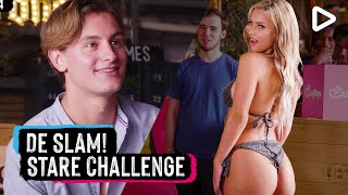 Kunnen deze mannen 1 minuut in de ogen van een bikinimodel staren? | SLAM!