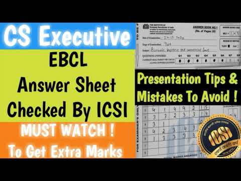 CS Executive EBCL Answer Sheet Analysis | ICSI Answer Sheet | CS ...