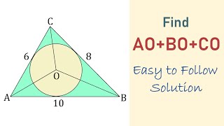 Given a Circle Inscribed in a Triangle, Find AO+BO+CO.