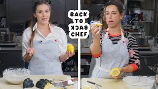 Elizabeth Olsen Tries to Keep Up with a Professional Chef | Back-to-Back Chef |
