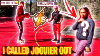 1V1 BASKETBALL vs Joovier! **If I win I get HER** (Never seen him this mad)😡