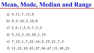Mean, Median, Mode & Range │ Statistics