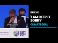 Emotional COP26 President apologises for climate deal to 'phase-down' coal | ABC News