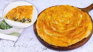 Börek: Turkish savory pie with feta and spinach!