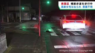 横断歩道で高齢女性が軽自動車にはねられ意識不明　仙台・青葉区