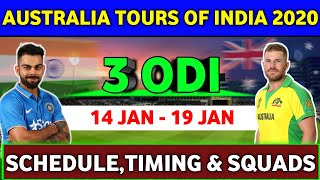 India vs Australia ODI Series 2020 : Squads & Schedule | IND vs AUS 2020 |