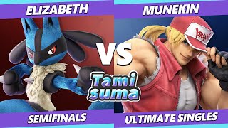 TAMISUMA 182 Semifinals - Munekin (Terry, Ryu) Vs. Elizabeth (Lucario) Smash Ultimate SSBU