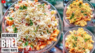 Kurkure Bhel in 3 Ways| Kurkure Bhel Recipe| 3 Easy and Tasty Kurkure Bhel Recipes by Bhukkadnumber1