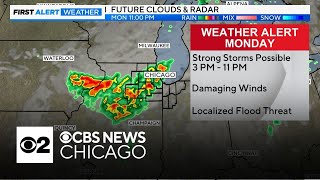 Warmer, humid conditions and storm threat build Monday in Chicago