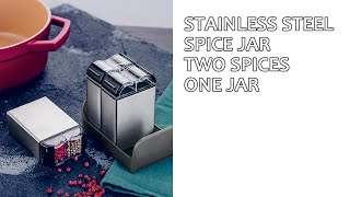 Stainless steel spice jar two spices one jar