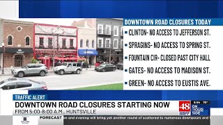 Major traffic delays in downtown Huntsville; water outages beginning at 8 a.m.