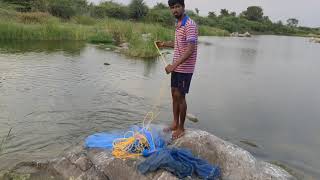 మూడు వేళ్ళ వలలు రెండు // three finger cast net  // hunting all Telugu