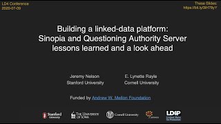 Building a linked-data platform: Sinopia and Questioning Authority Server