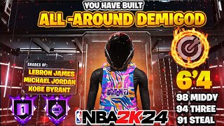 THIS 6'4 ALL AROUND DEMIGOD BUILD is THE NEW META IN NBA2K24! BEST GUARD BUILD NBA2K24!