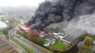 Dronebeelden van de brand door Patrick van Eeden en Nico van Zelst