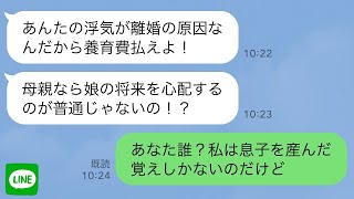 【LINE】離婚した元夫の娘から突然怒りの連絡「早く養育費払え！あんたの浮気のせいで高校行けない！」私「あなた誰？私には息子しかいないけど」「え？」→実は…【スカッとする話】