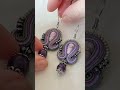 handmadeearring shorts soutachejewelry handmadejewelry soutache amethyst stoneearrings