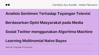 Ujian Praktik Natural Language Processing - Analisis Sentimen Terhadap Televisi