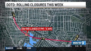 DOTD: Rolling lane closures this week