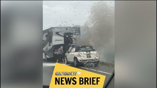 Car engulfed in flames