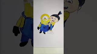 Agnes And Minions Drawing. #short #shortvideo #art #creative #drawing #sketch #drawing #minions