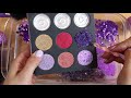 fantasy purple mixing purple eyeshadow makeup and glitter into slime.★asmr★satisfying slime video