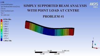 Simply Supported Beam | Point Load | 3D Beam Analysis | Problem 1 | ANSYS WORKBENCH TUTORIALS