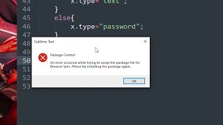 How to fix an error occurred while trying to unzip package the package file in Sublime text