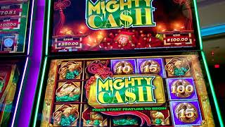 BONUS FREE GAMES! MIGHTY CASH !  LONG TENG HU XIAO - 5c Aristocrat Gaming CASINO SLOTS - Dragon