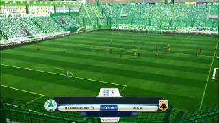 Panathinaikos vs A.E.K (Stadium Apostolos Nikolaidis - Leoforos) [PES 2013] ProGamerZ Ultimate Patch