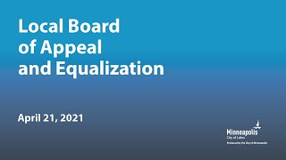 April 21, 2021 Local Board of Appeal and Equalization