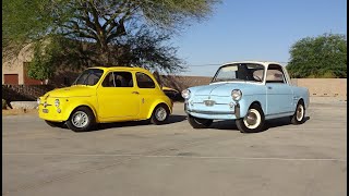 1960 Autobianchi Bianchi \u0026 1972 Abarth 695 SS \u0026 Engine Sounds on My Car Story with Lou Costabile