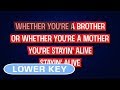 Bee Gees - Stayin' Alive | Karaoke Lower Key