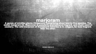 What does marjoram mean