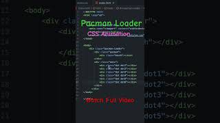#4/500 - CSS Loader - Pacman Loader #javascript #coding #codingtutorial #css