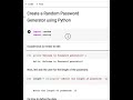 Create a Random Password Generator using Python