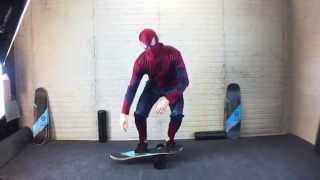 Spiderman Kickflips A Balance Board