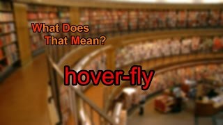 What does hover-fly mean?