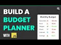 Build a BUDGET TRACKER with JavaScript & Local Storage (No Frameworks)