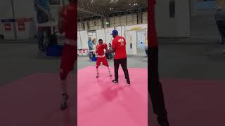 Kenyan boxer Christine ongare on padwork session