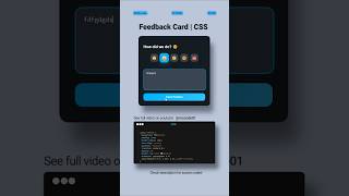 Design a Dynamic Feedback Card 💬 (HTML/CSS/JS) | mzcode01 #coding #shorts #js #css #webdesign #html