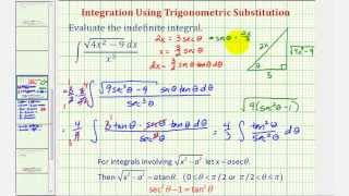 Ex 5: Integration Using Trigonometric Substitution
