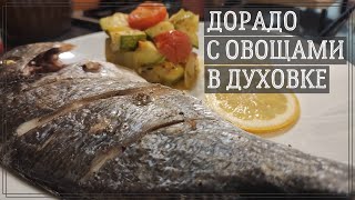 Дорадо с овощами в духовке /Запеченная дорада с лимоном и цукини / Как приготовить золотистого спара