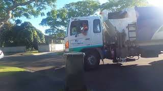 Bins almost falling in the truck