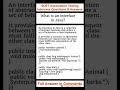 JAVA : What is an interface in Java? SDET Automation Testing Interview Questions & Answers