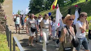 Hambacher Fest 28.Mai 2023 mit Trommeln von Neustadt an der Weinstraße zum Hambacher Schloss