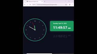 Animated Clock Using HTML, CSS and JavaScript #coding #javascript