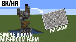 Easy & Fast Brown Mushroom Farm Tutorial | Sanedragon | 8K/Hr | Minecraft Java